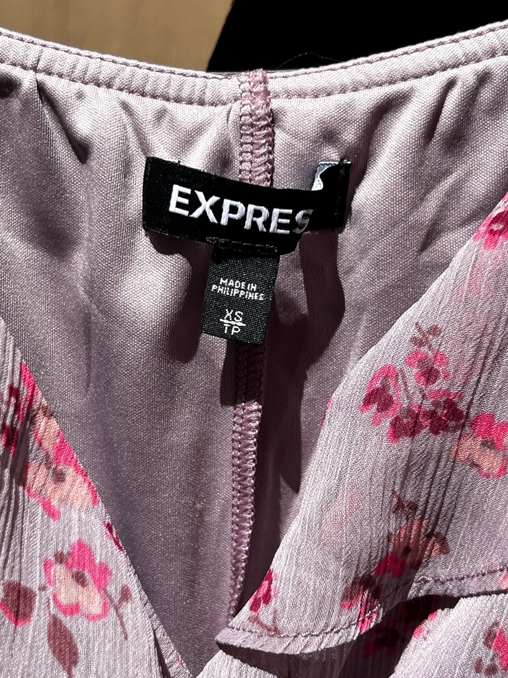 Express Pink Floral Ruffle Mini Dress - Picture 3 of 5